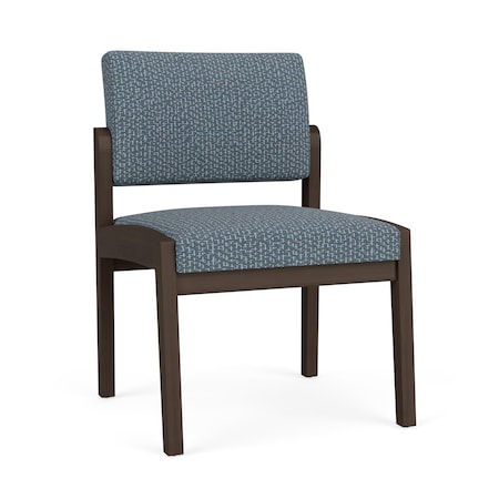 Lenox Wood Armless Guest Chair Wood Frame, Mocha, RF Serene Upholstery